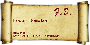 Fodor Dömötör névjegykártya
