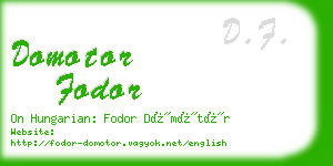 domotor fodor business card
